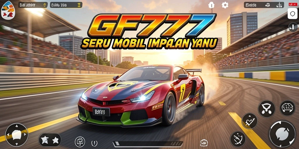 Gameplay balap seru dalam GF777 dengan mobil yang cepat dan trek menantang.