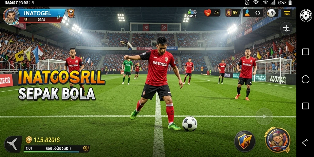Screenshot gameplay <strong>INATOGEL</strong> yang seru dengan aksi sepak bola penuh semangat.