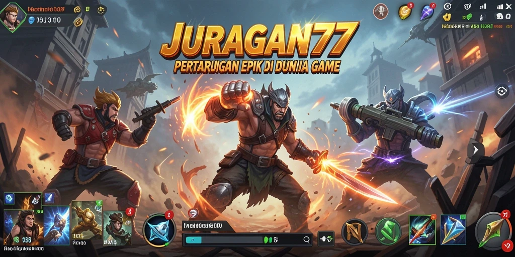 Tangkapan layar menampilkan pertarungan seru di JURAGAN77.