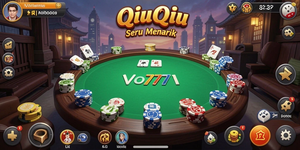 Screenshot gameplay VO777 menampilkan aksi seru QiuQiu.